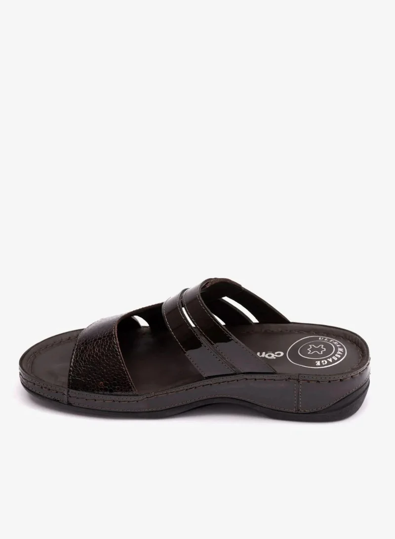 Comfort Plus  COMFORT PLUS WOMENS CROCO PRINT SANDALS BROWN for Women | Best Price UAE